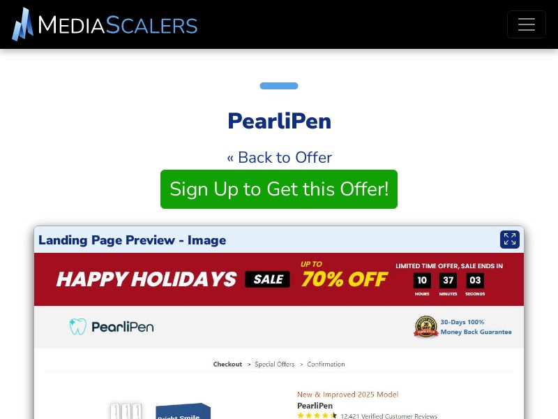 PearliPen (Teeth Whitening) - CTC A$59.95 {+DTC, Alt-Landers} (Event Tracking) [AU]