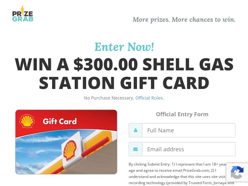 PrizeGrab - Shell 300$ Voucher - CPL - DOI - US