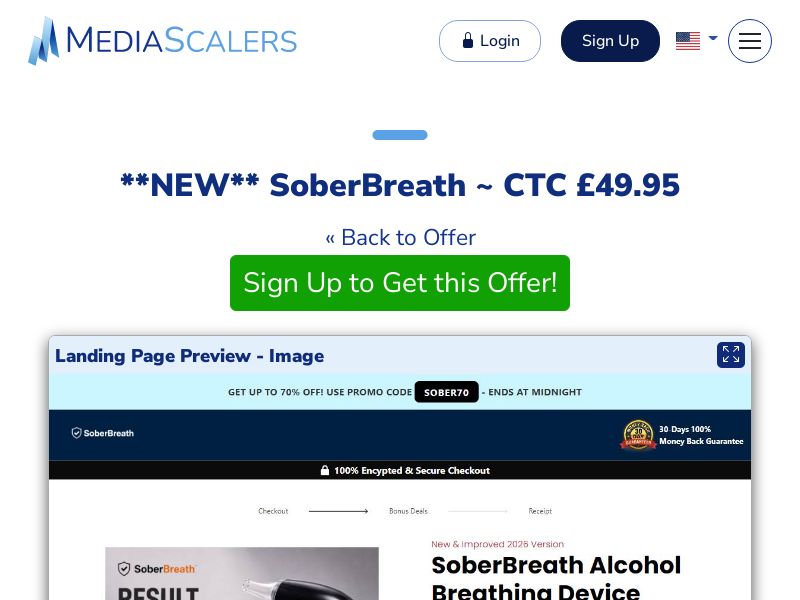 SoberBreath ~ CTC £49.95 (Event Tracking) [UK]