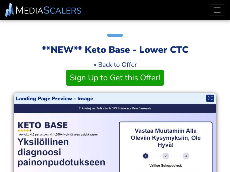 Keto Base - Lower CTC {+DTC, Advertorial, Alt-Landers, Quiz} (Event Tracking) [FI]