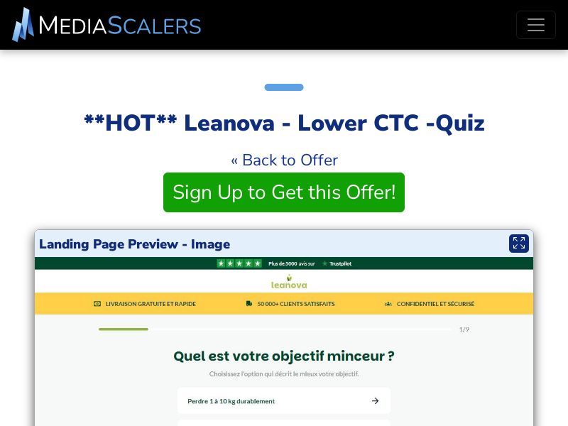 Leanova - Lower CTC -Quiz {+DTC, Quiz} [FR, CH, BE, LU, US, GB]