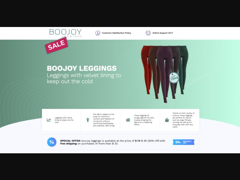 [WEB+MOB] Boojoy Leggins /International (112 GEOs) CPS *FB/TikTok/Google/Taboola Pixel*