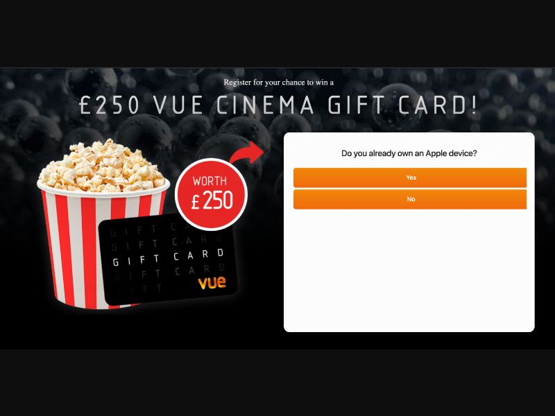 UK - Quiztionnaire - Vue Cinema Giftcard £250 - (CPL)