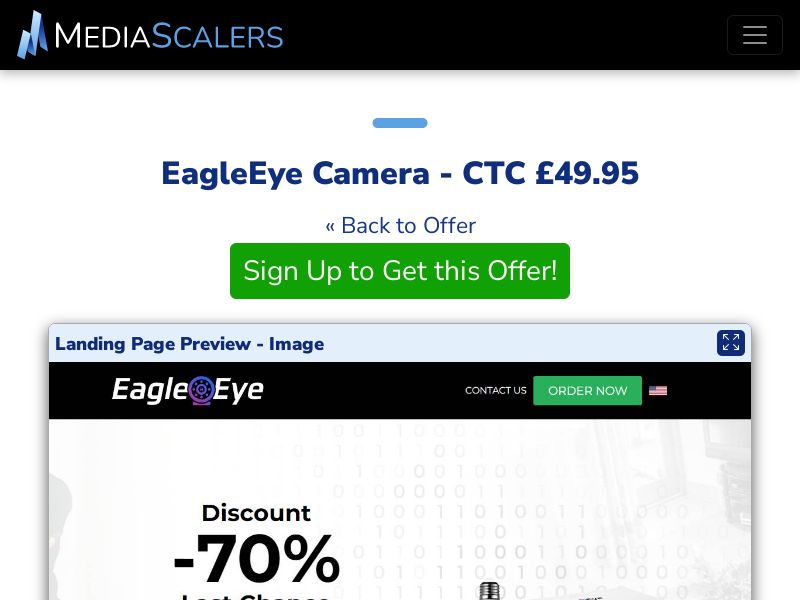 EagleEye Camera - CTC £49.95 {+Advertorial, DTC, Alt-Landers} (Event Tracking) [UK]