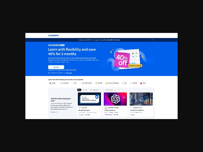 Coursera - Online Learning Platform - RevShare (WW)