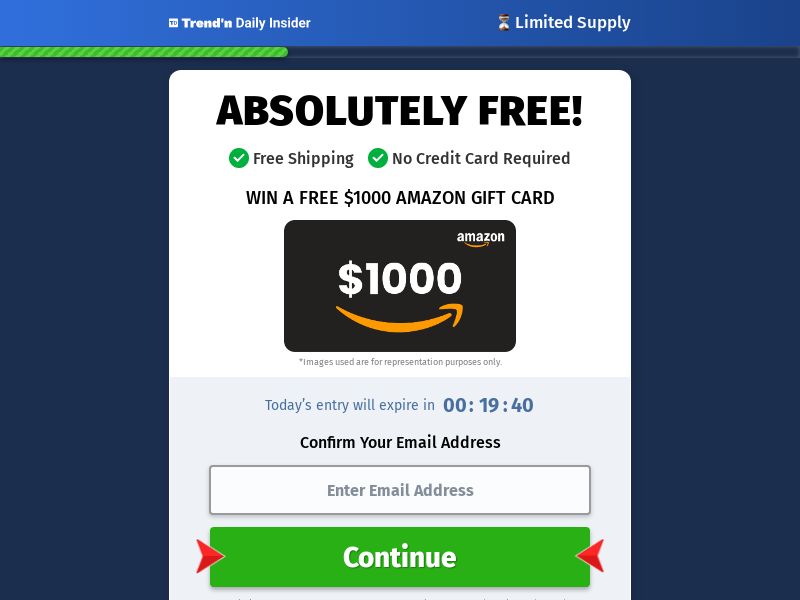 TrendnDaily (Email traffic only) - $1000 Amazon Gift Card - US
