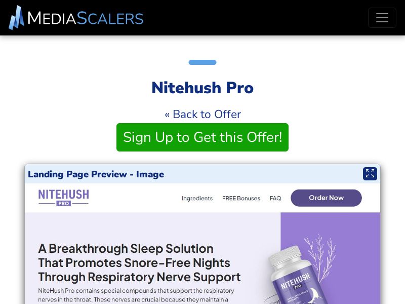 Nitehush Pro {+DTC, TSL, VSL} [US, CA, AU, UK, NZ, IE]