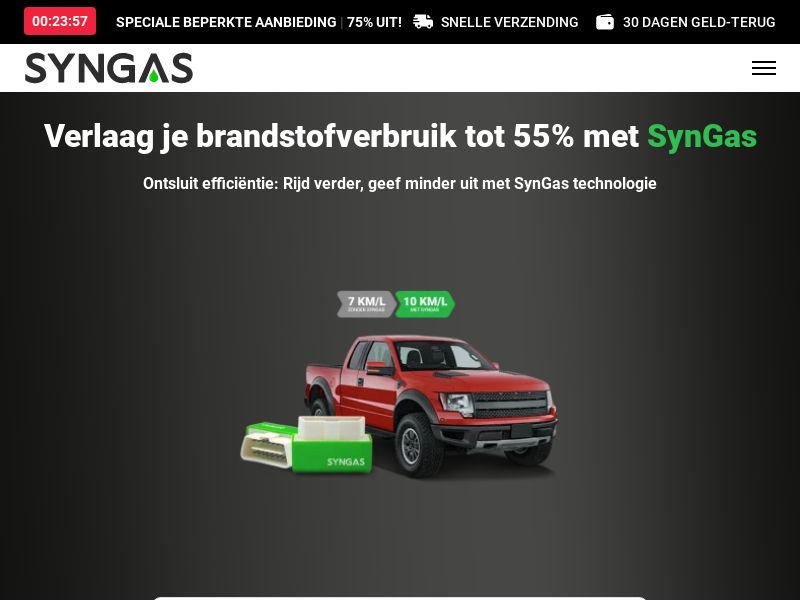 ! NEW OFFER - SynGas OBD Fuel Saver - DTC [NL] (Social,Banner,Native,Push,SEO,Search,Brand Bidding) - CPA