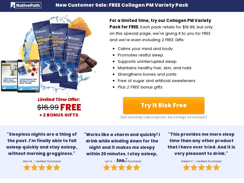 Free Collagen PM Sticks [US] (Social,Banner,Native,Push,SEO,Search) - CPA {No BrandBidding} 