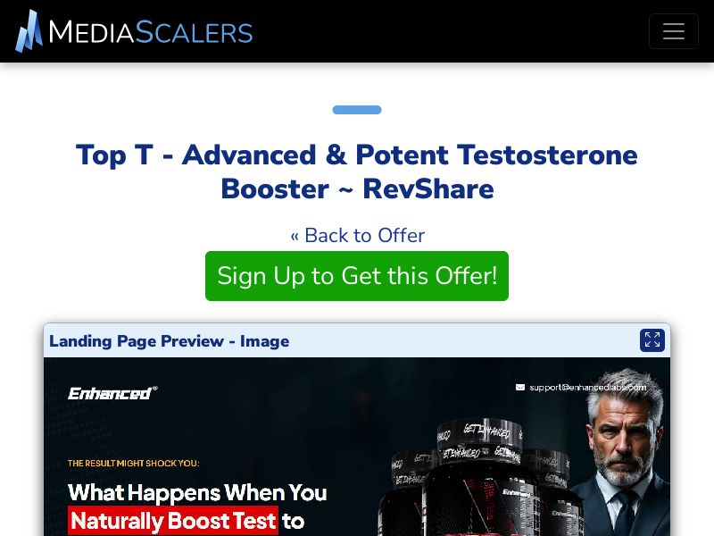 Top T - Advanced & Potent Testosterone Booster ~ RevShare [US]