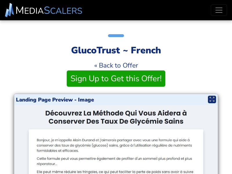 GlucoTrust ~ French {+DTC, TSL, VSL} [FR, CA, BE, CH, LU, US, DE, +171 More]
