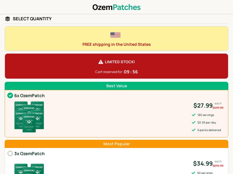 Ozempatches SS - US/CA/AU/UK/FR/DE/CH