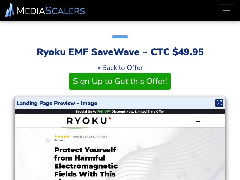 Ryoku EMF SaveWave ~ CTC $49.95 {+DTC, Alt-Landers} (Event Tracking) [US]