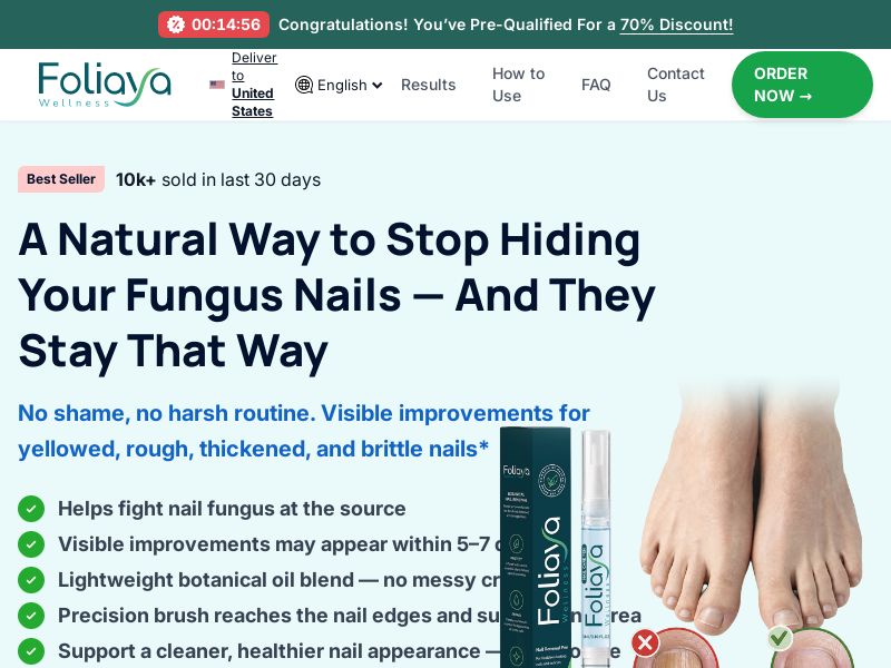 Foliaya Anti-Fungal Pen [INTL] (Social,Banner,Native,Push,SEO,Search,Brand Bidding) - CPA