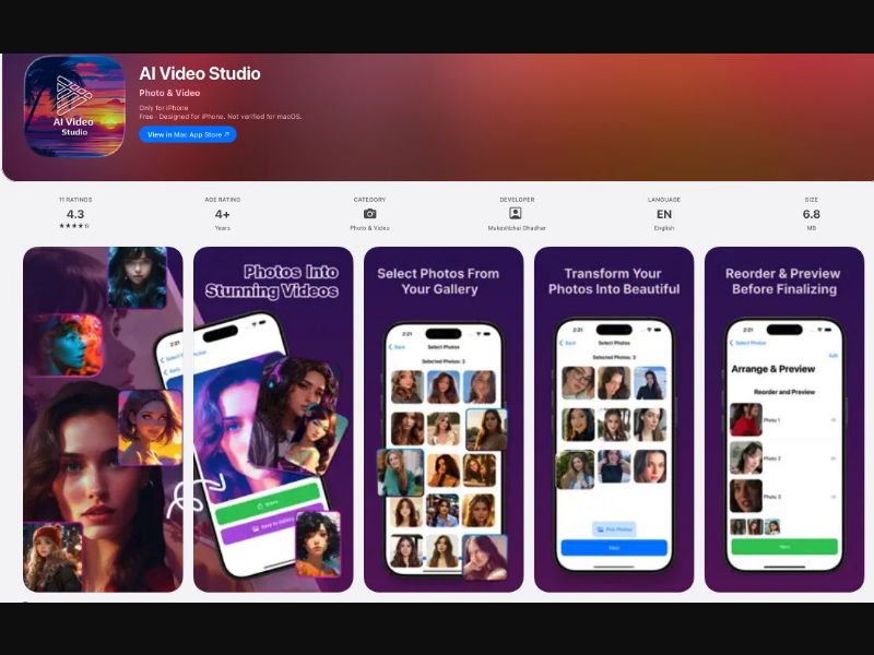 37767 - AE SA KW DZ - [MOB] - AI Video Studio iOS - Install + PIN