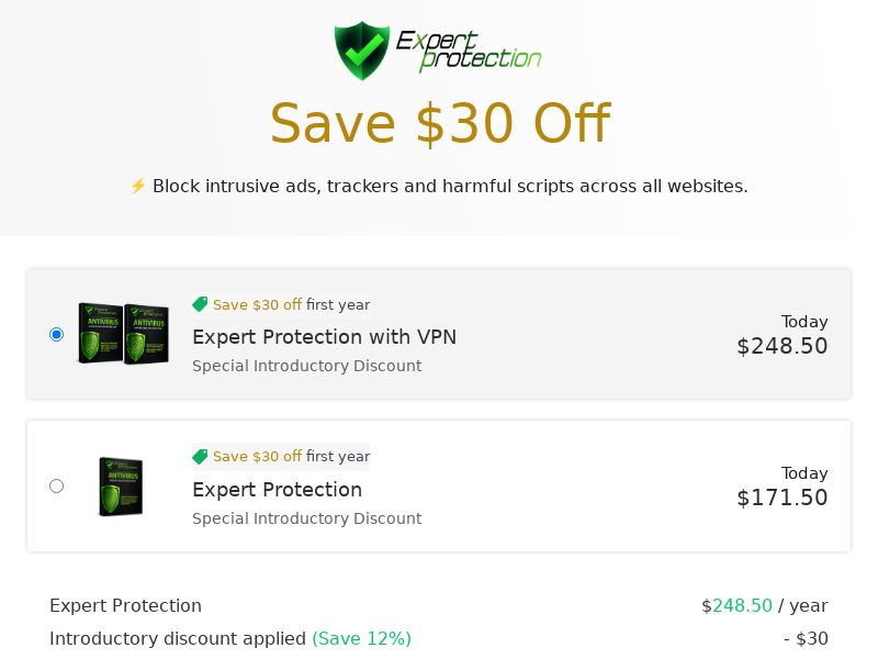 Expert Protection AV + VPN - DTC - CPA