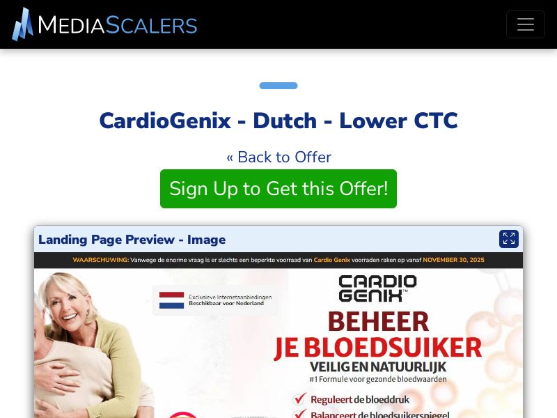 CardioGenix - Dutch - Lower CTC {+Alt-Landers} (Event Tracking) [NL, BE]