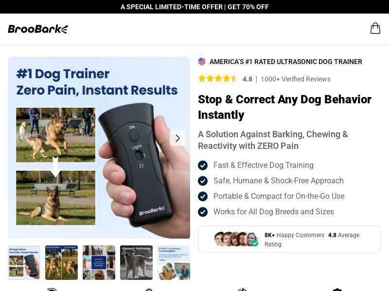BrooBark Dog Training Device SS - US