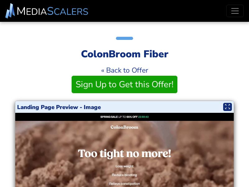 ColonBroom Fiber {+Advertorial, DTC, Alt-Landers, Quiz} (Event Tracking) [US, CA]