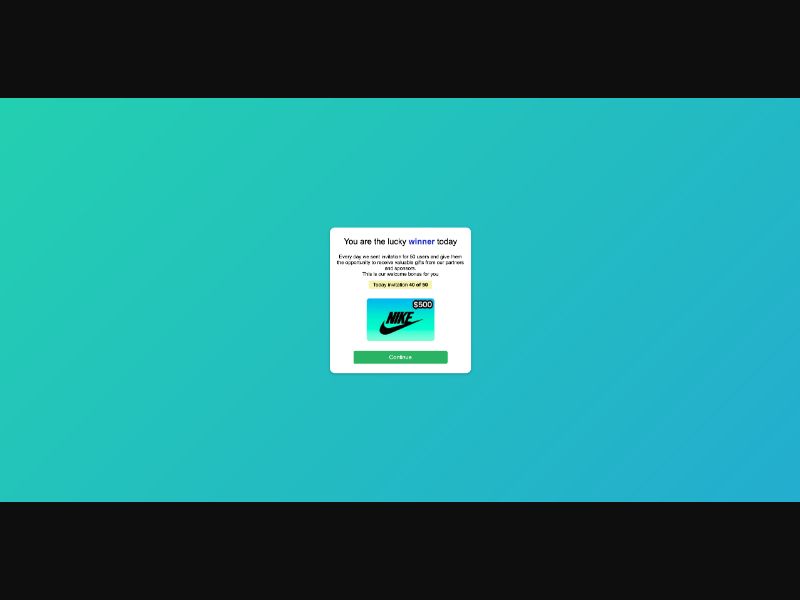 Sweeps Nike Android/iOS Prelander [US] - SOI registration
