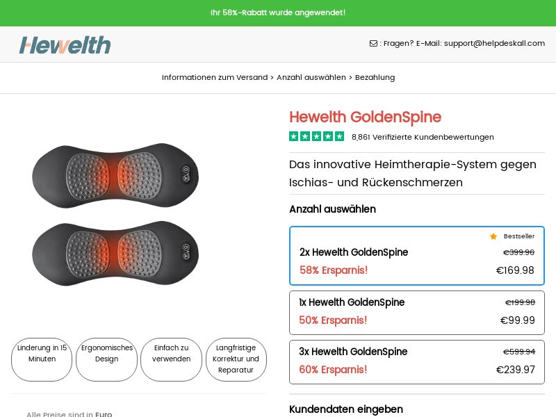 Hewelth GoldenSpine SS - DE/AT/CH