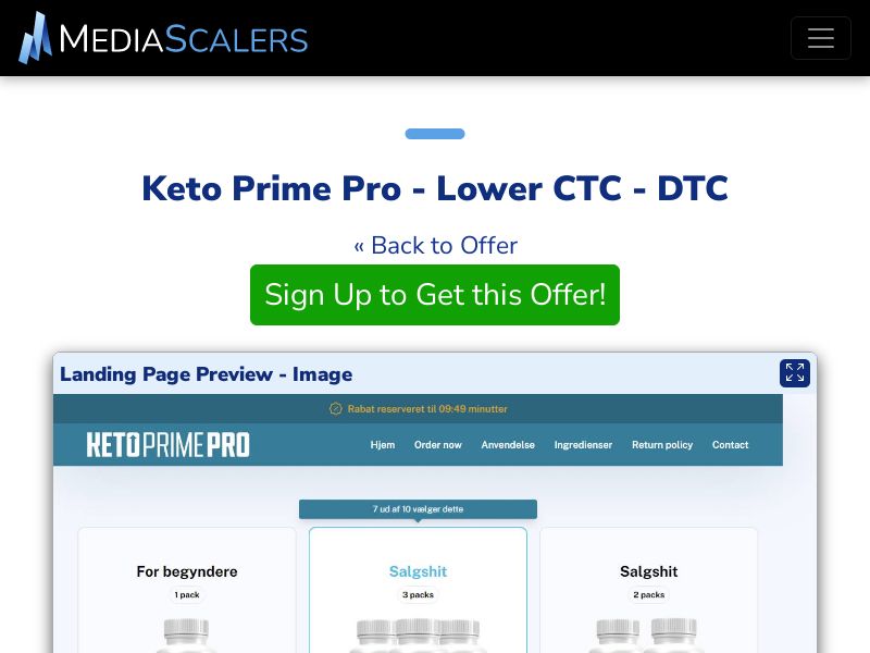 Keto Prime Pro - Lower CTC - DTC (Event Tracking) [DK]