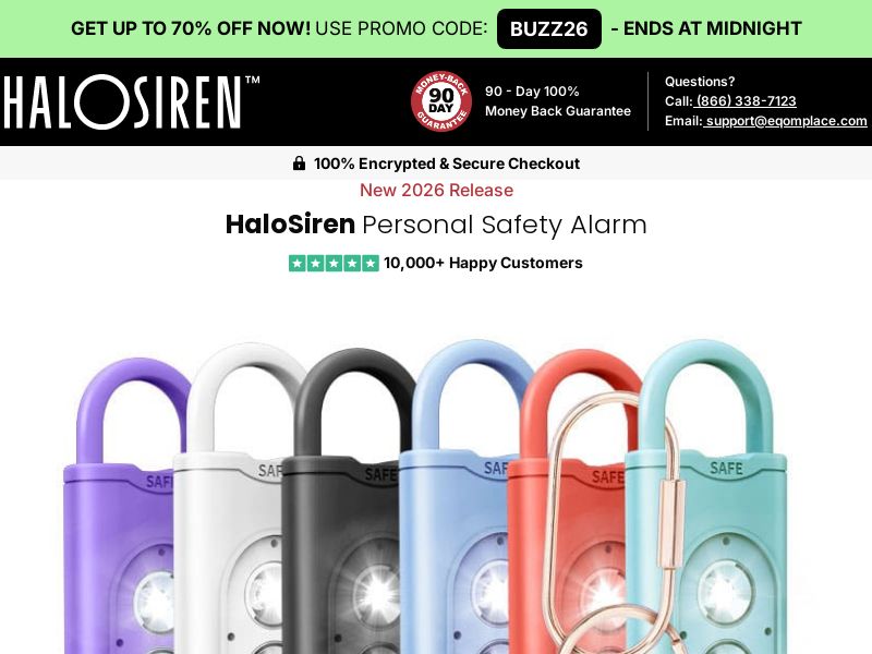 Halo Siren Personal Safety Alarm SS - US