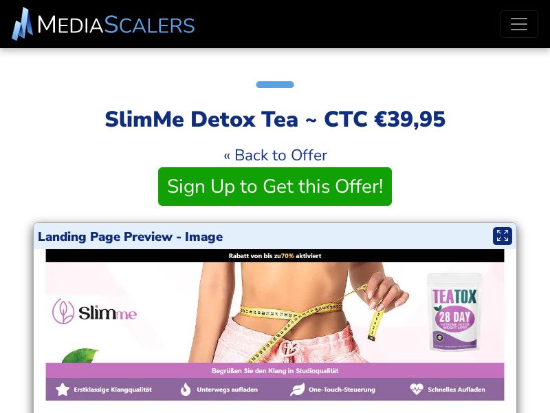 SlimMe Detox Tea ~ CTC €39,95 {+Advertorial, DTC} (Event Tracking) [DE, AT]