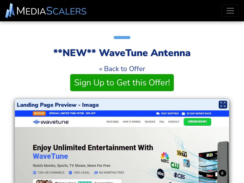 WaveTune Antenna {+DTC, Advertorial, Alt-Landers} [US, DE, CA, AU, GB, FR, IL, +236 More]