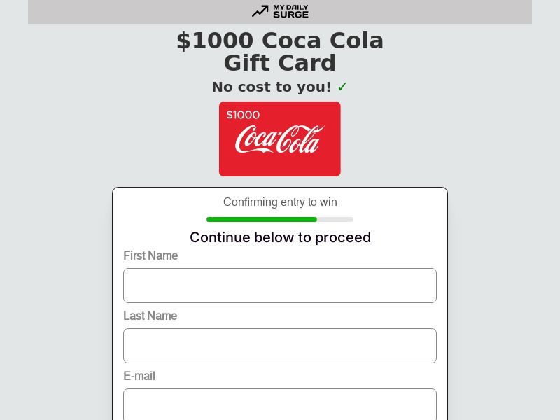 My Daily Surge - Coca Cola $1,000 - CPL | US
