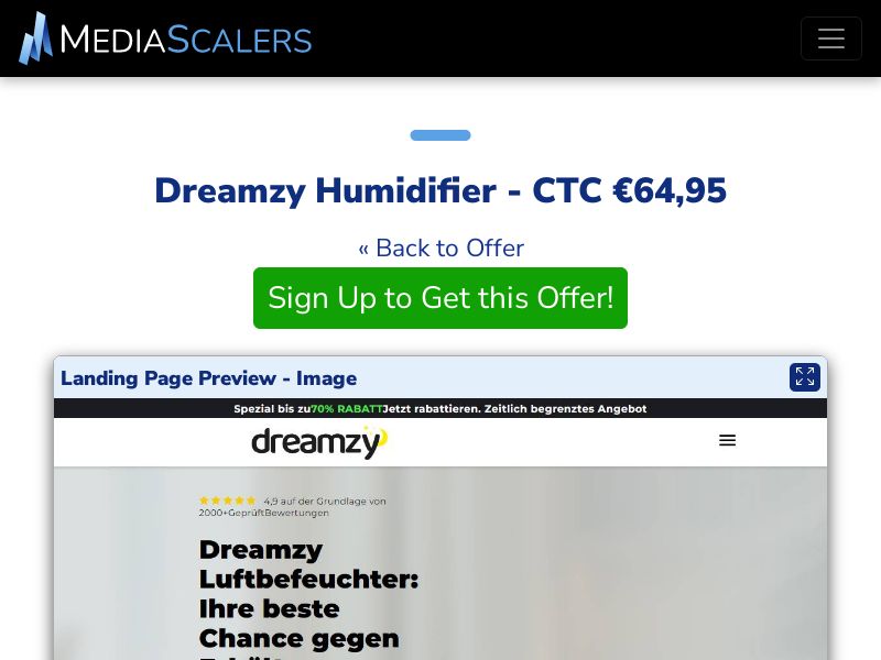 Dreamzy Humidifier - CTC €64,95 {+DTC, Alt-Landers} (Event Tracking) [DE, AT]
