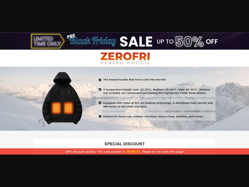 [WEB+MOB] Qinux ZeroFri – Heated Hoodie /International (112 GEOs) CPS *FB/TT/Google/Taboola Pixel*