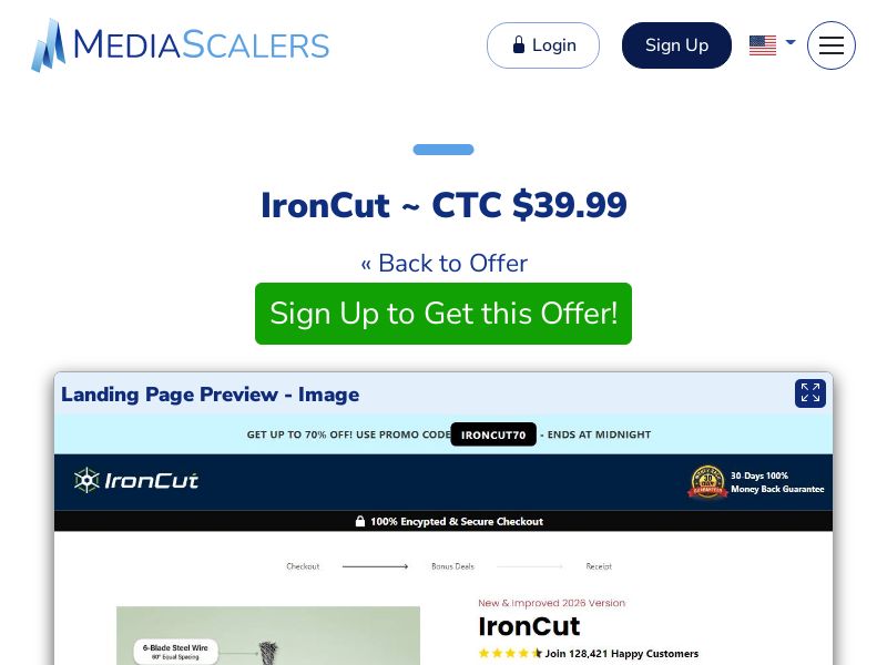 IronCut ~ CTC $39.99 (Event Tracking) [US]