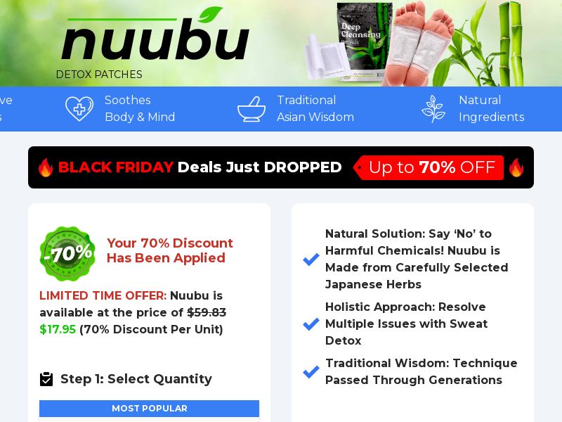 Nuubu Detox Foot Patches SUBSCRIPTION - DE/FR