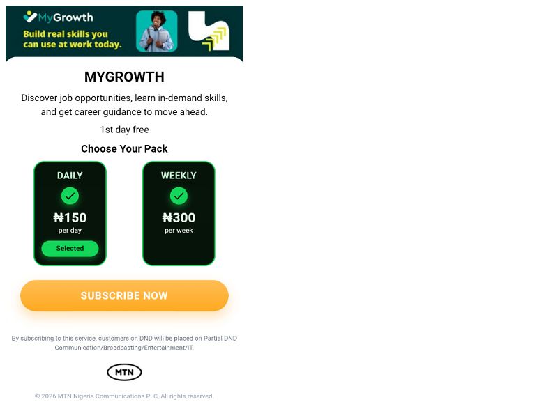 MyGrowth Daily (NMJ) - Evina MTN