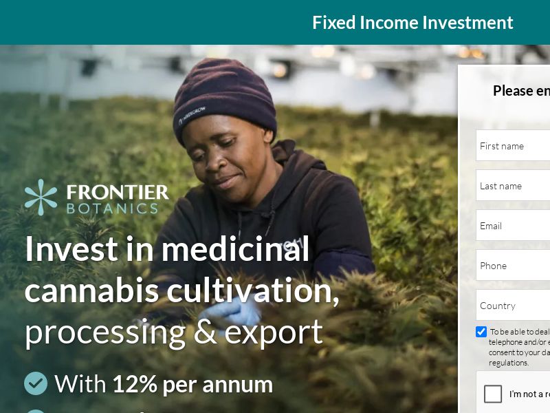 Frontier Botanics - Cannabis Investment CPL [UK]