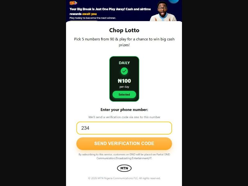 37373 - NG - [MOB] - Chop Lotto Evina - MTN - 2 Click