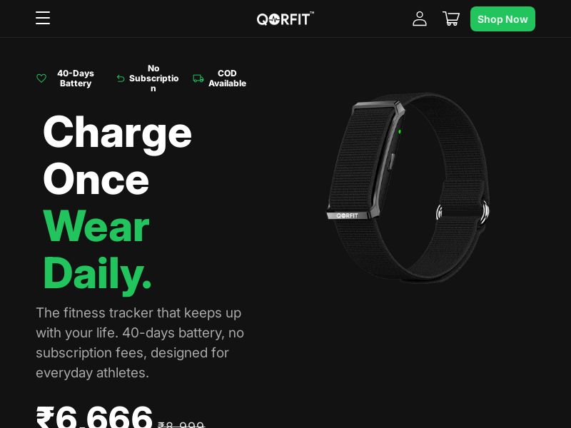 Pulse Smart Health Tracker by QORFIT CPA - India** (Test)