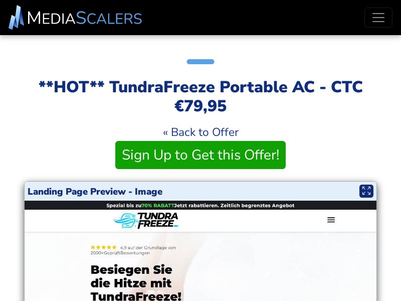 TundraFreeze Portable AC - CTC €79,95 {DTC, Alt-Landers} (Event Tracking) [DE, AT]