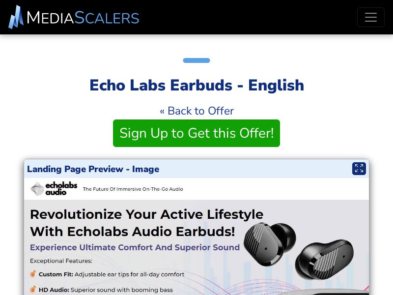 Echo Labs Earbuds - English {+Advertorial, DTC} [US, UK, AU, CA, NZ, IN, IE, +114 More]