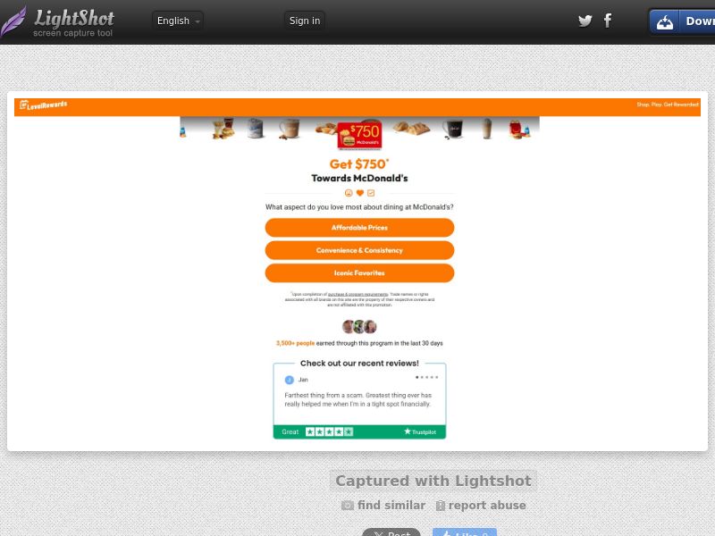 Rewards US - Flash Poll - Dynamic - McDonalds $750 Shopping - CPL | US
