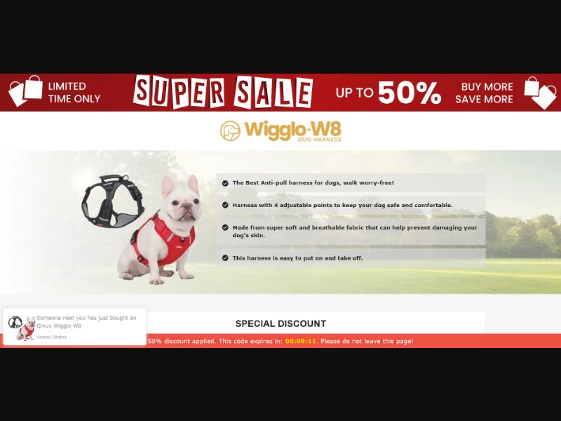 [WEB+MOB] Qinux Wigglo W8 – Dog Harness /International (112 GEOs) CPS *FB/TT/Google/Taboola Pixel* [Approval Required]