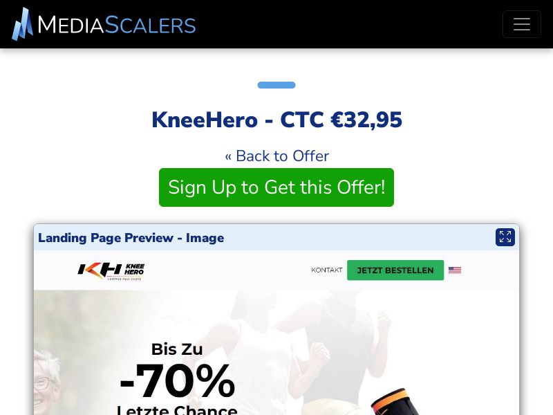 KneeHero - CTC €32,95 {+Advertorial, DTC, Alt-Landers} (Event Tracking) [DE, AT]