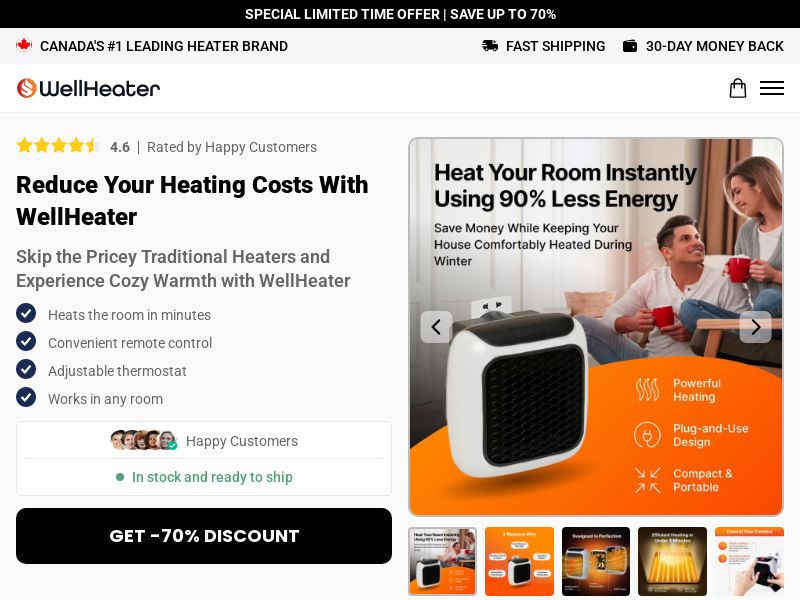WellHeater - DTC [CA] (Social,Banner,Native,Push,SEO,Search,Brand Bidding) - CPA