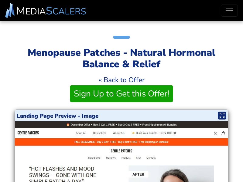 Menopause Patches - Natural Hormonal Balance & Relief [US, DE, CA, AU, UK]