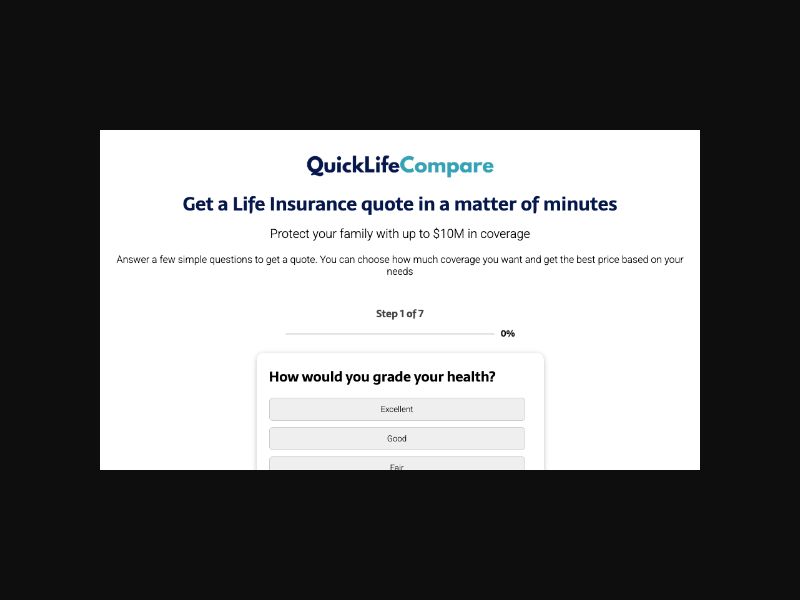 QuickLifeCompare - Life Insurance - RevShare (US)