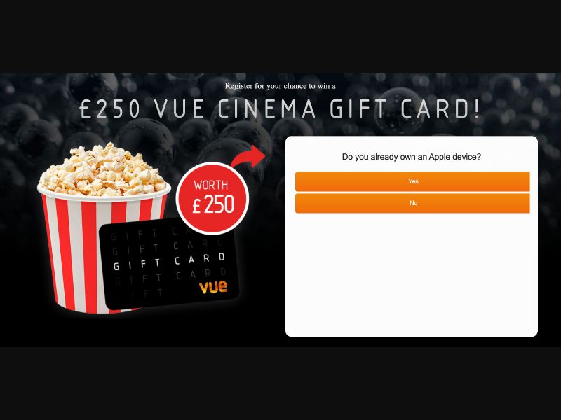 UK - Quiztionnaire - Vue Cinema Giftcard £250 - (CPL)