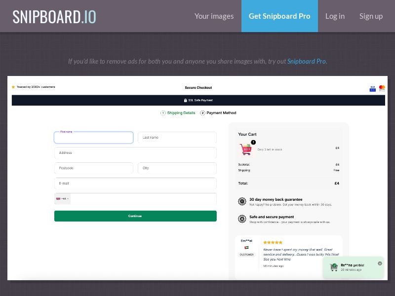 TrustLet - Signup v2 (ECOM) delivery free 4 EUR CTC IT - CC Submit