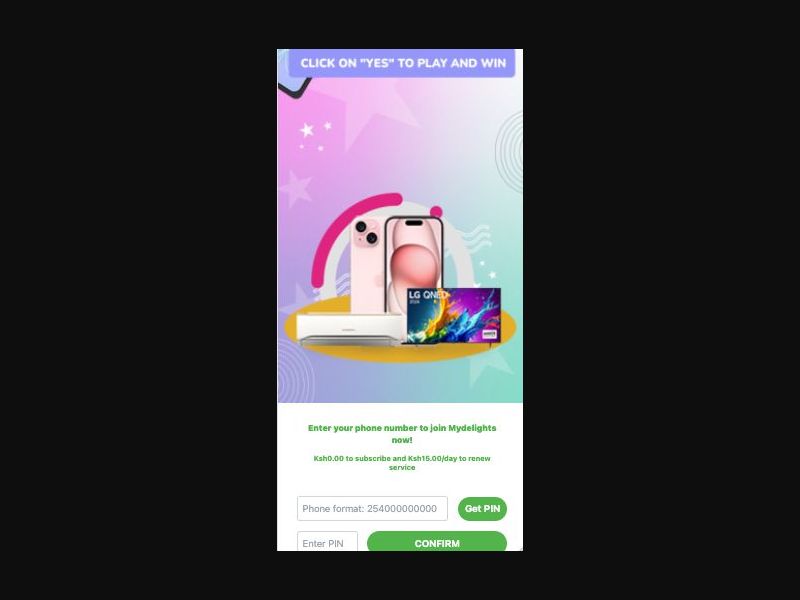 39197 - KE - [MOB] - MyDelights: Play and Win Electronics - Safaricom - 1 Click