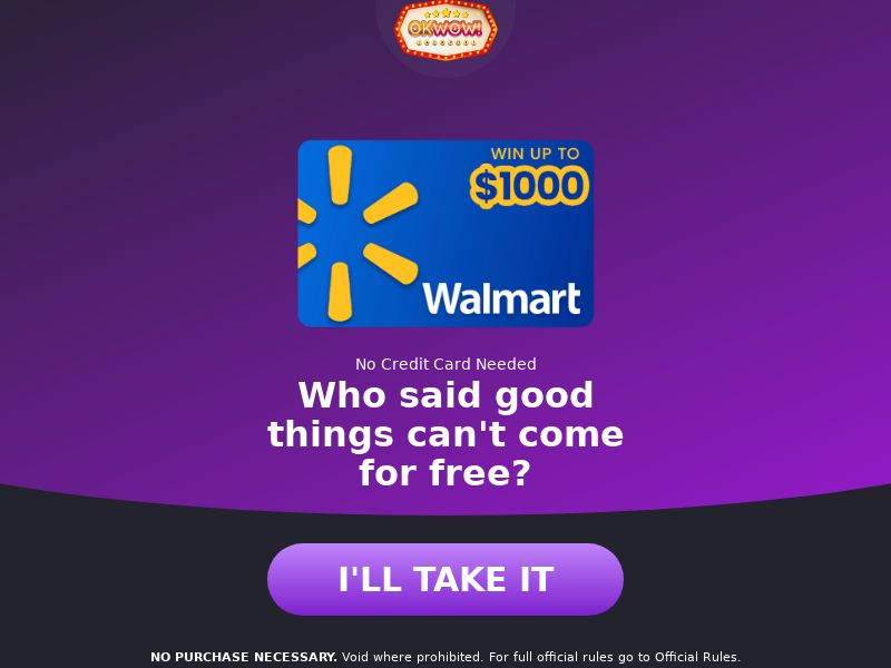OkWow Walmart GC $1000 - FB | US